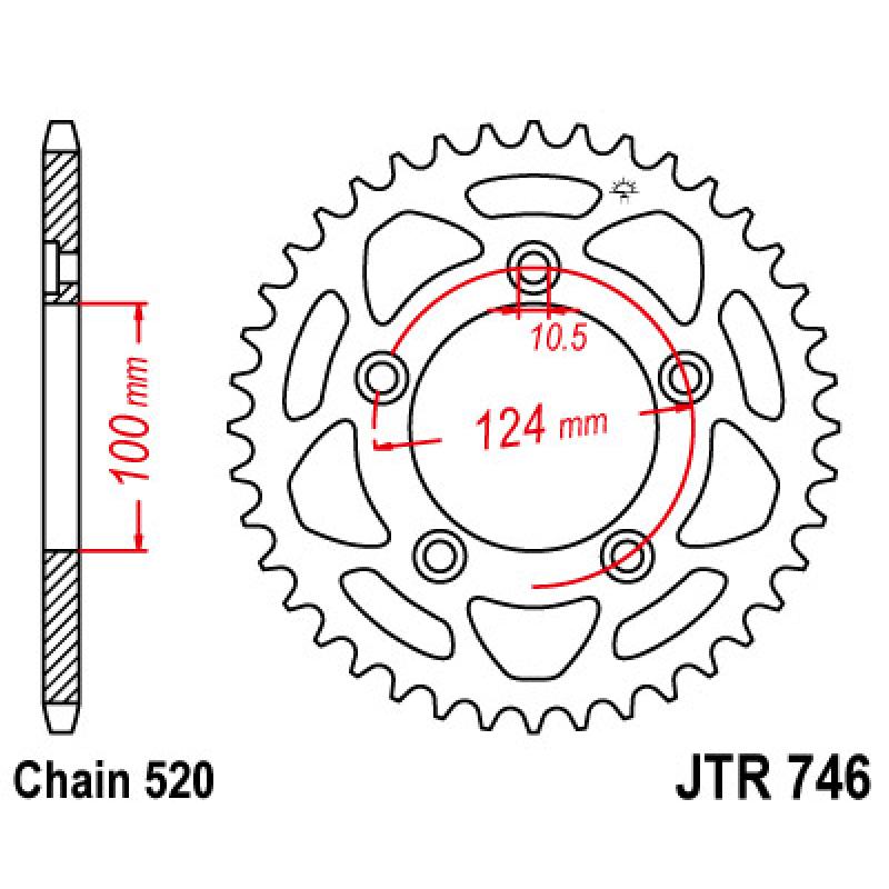 Купить Звездочка задняя JT Sprockets (шаг 520 ) JT JTR746